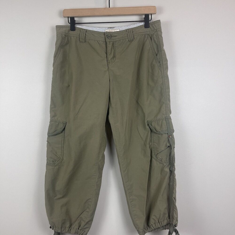 Tommy Jeans Womens Cargo Cropped Pants Size 9 Green 100%‎ Cotton Lightweight Y2K
